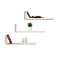 Set 3 rafturi de perete L-Model, Pakoworld, 50x20x14 cm, PAL melaminat, alb