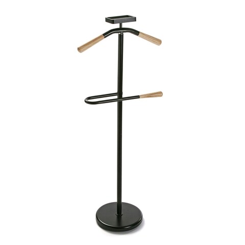 Suport haine, Versa, Galan Negro, 44 x 108 cm, metal/lemn de pin, negru