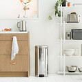Cos de gunoi cu pedala, Brabantia, NewIcon Brilliant Steel, 30 L, 38x29.3x67.9 cm, otel, argintiu