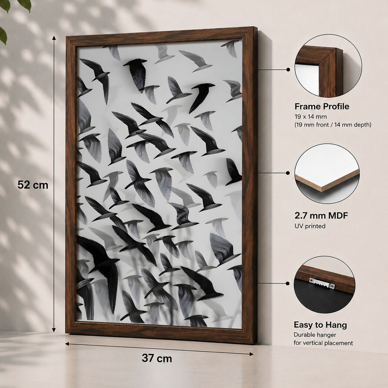 Tablou decorativ, 3752KACT-055, Fundal: 100% MDF (Grosime: 2,7 mm) Vopsire: Imprimare UV, Multicolor — imaginea 2