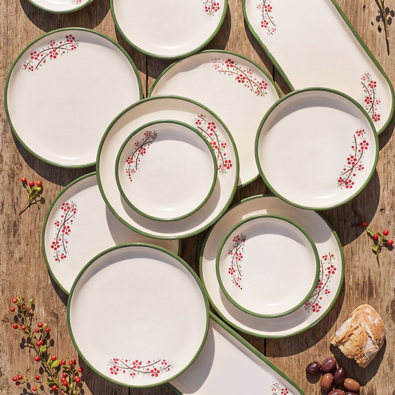 Set de mic dejun, Hermia, 868ARY1163, Ceramica, Bol pentru gem: 12,5 x 12,5 cm (4 bucăți), Verde - view 2