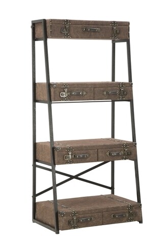 Biblioteca Travel, Mauro Ferretti, 86.5 x 55 x 181 cm, fier/MDF/piele ecologica