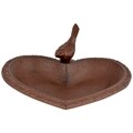 Hranitor/baie pentru pasari, Esschert, Heart, 14.9 x 17 x 7.8 cm, fier forjat