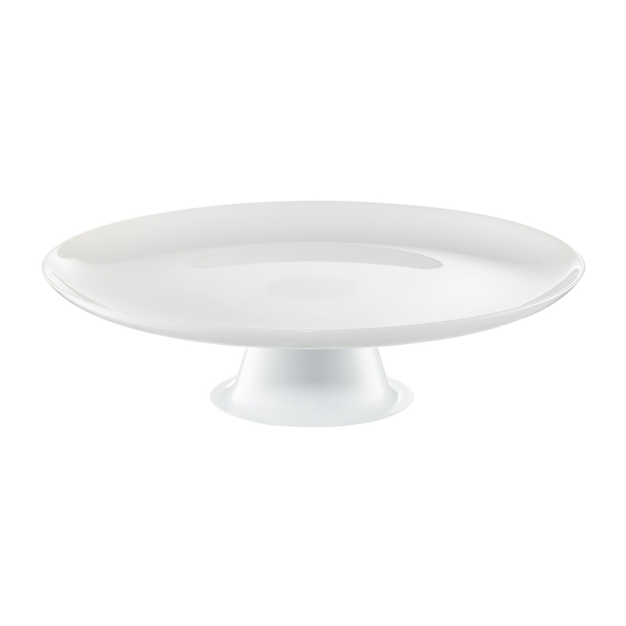 Platou cu picior pentru tort Lily, Ambition, 32 cm, sticla, alb