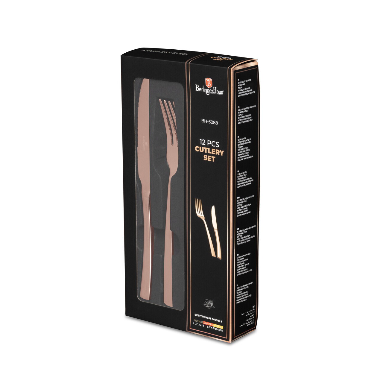 Set tacamuri 12 piese Berlinger Haus, Mirror, inox, roz - imagine 4