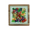 Set servire branzeturi, tocator si cutite, Le Primizie Fresh Fruits, Brandani, 24x24 cm, lemn/ceramica/sticla