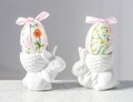 Suport pentru ou Rabbit standing down, 8.3x5.5x7.5 cm, dolomit, alb