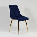 Scaun Chic Velvet, Signal, 51x44x89 cm, catifea/otel, albastru/auriu
