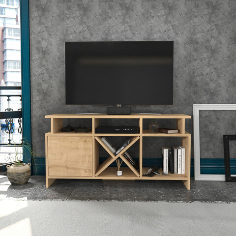 Comoda tv, retricy, auburn, 120x29.9x60.6 cm, pal, stejar
