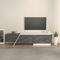 Comoda TV, Zena Home, Zonas, Gri/Alb