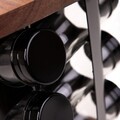 Set 12 recipiente pentru condimente si suport Lenne, Homla, 16x16x28 cm, sticla/lemn/inox, negru/maro