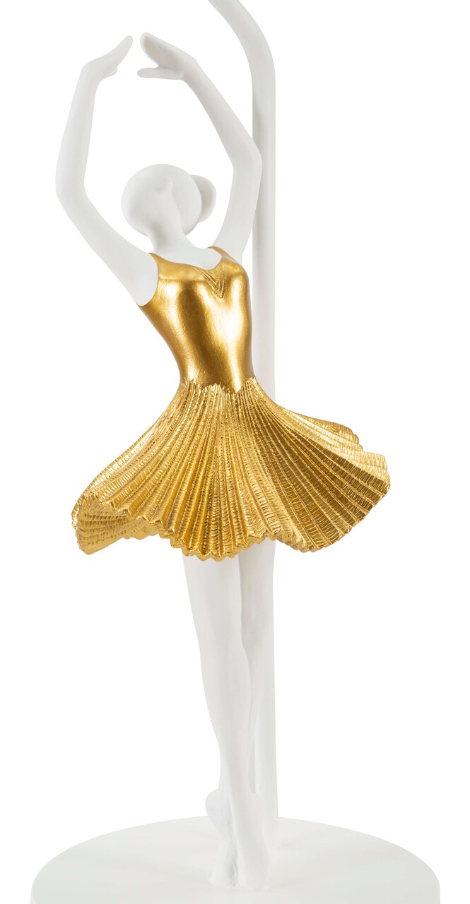 Lampa de masa Dancer, Mauro Ferretti, 1 x E27, 40W, 28x64 cm, polirasina/fier, auriu/alb