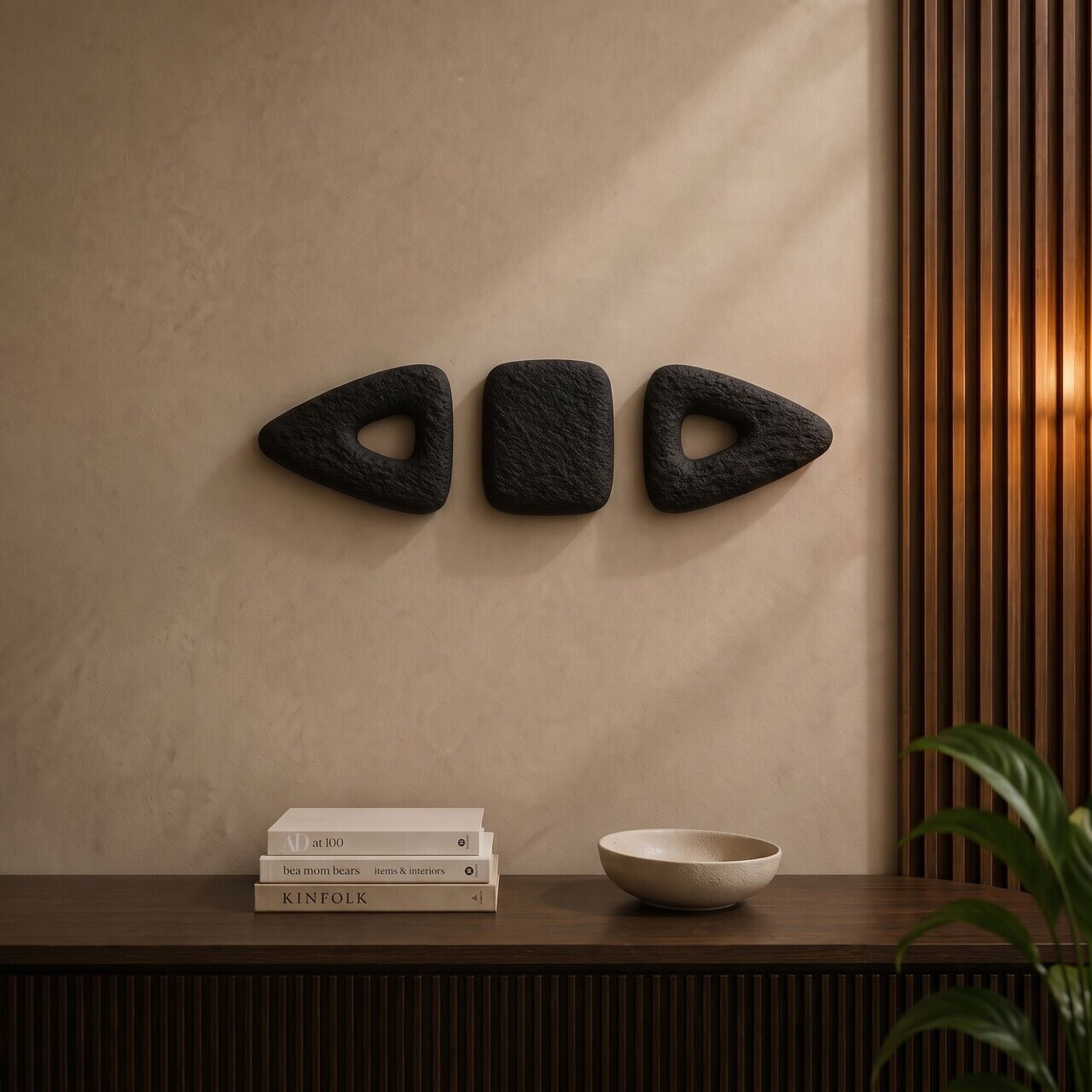 Set de accesorii decorative pentru perete, Myk3092, BETON CARBON, Dimensiunea obiectului 1: 19 x 23 cm, Negru