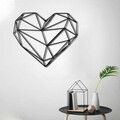 Decoratiune de perete, Heart, Metal, Dimensiune: 37 x 40 cm, Negru