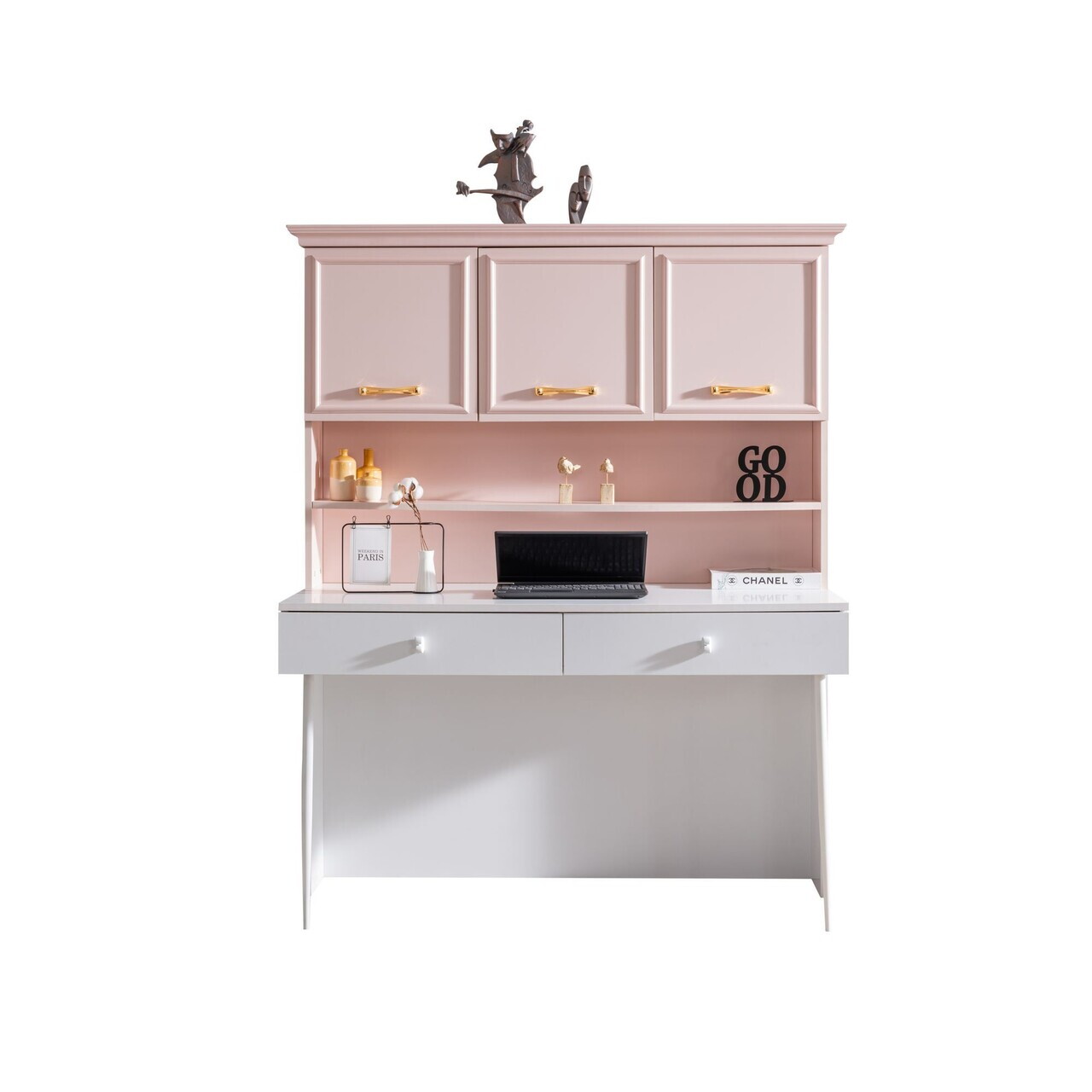 Birou, Hanah Home, Rosa, 138x167x60 cm, PAL, Roz/Alb - view 5
