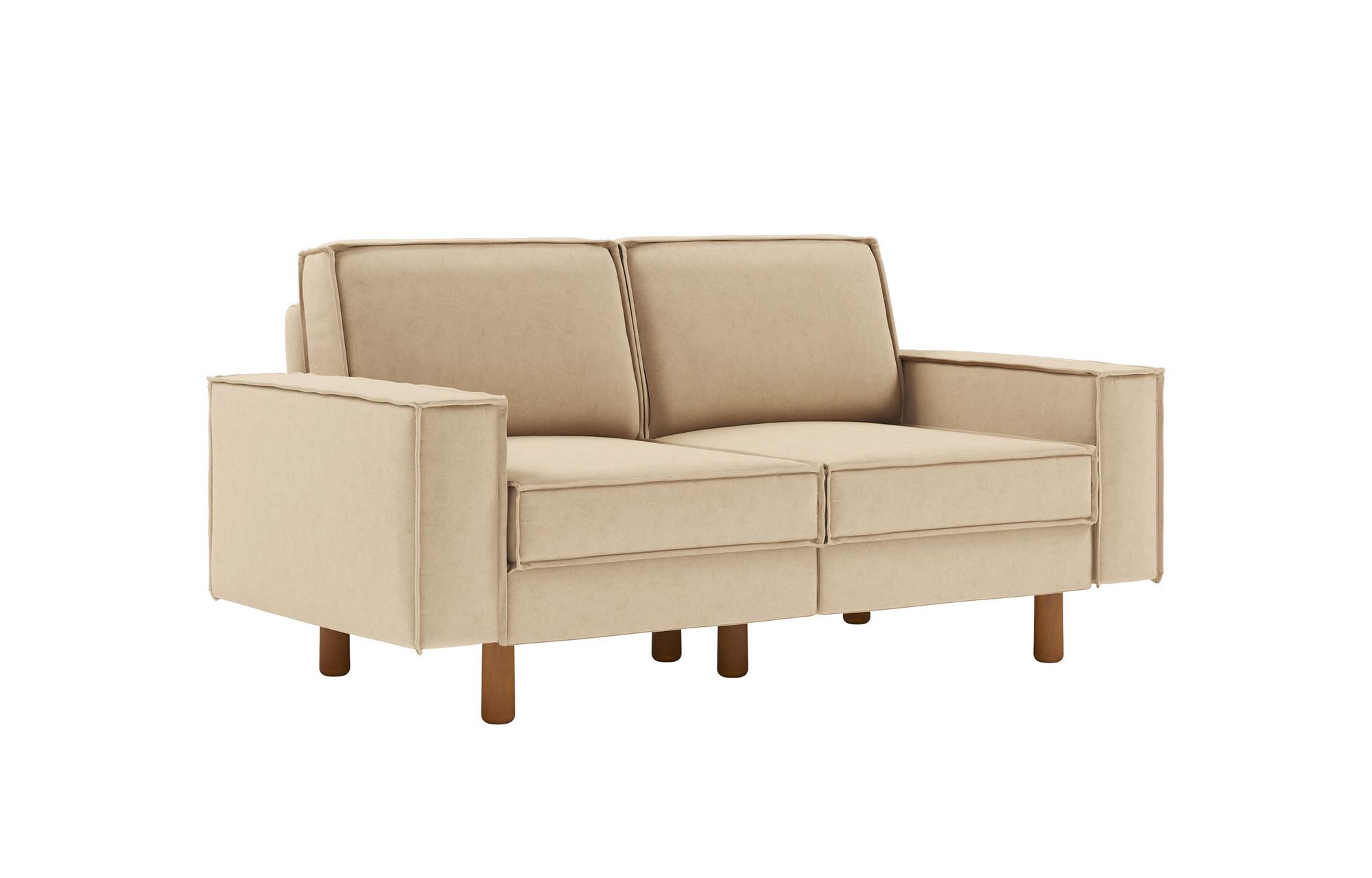 Canapea 2 locuri, Atelier del Sofa, 918CMF1215, Cadru: 100% OȚEL, Nisip / Nuc