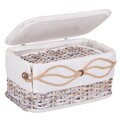 Set 2 cutii accesorii de cusut Antique, Creaciones Meng, 33 cm / 28 cm, ratan