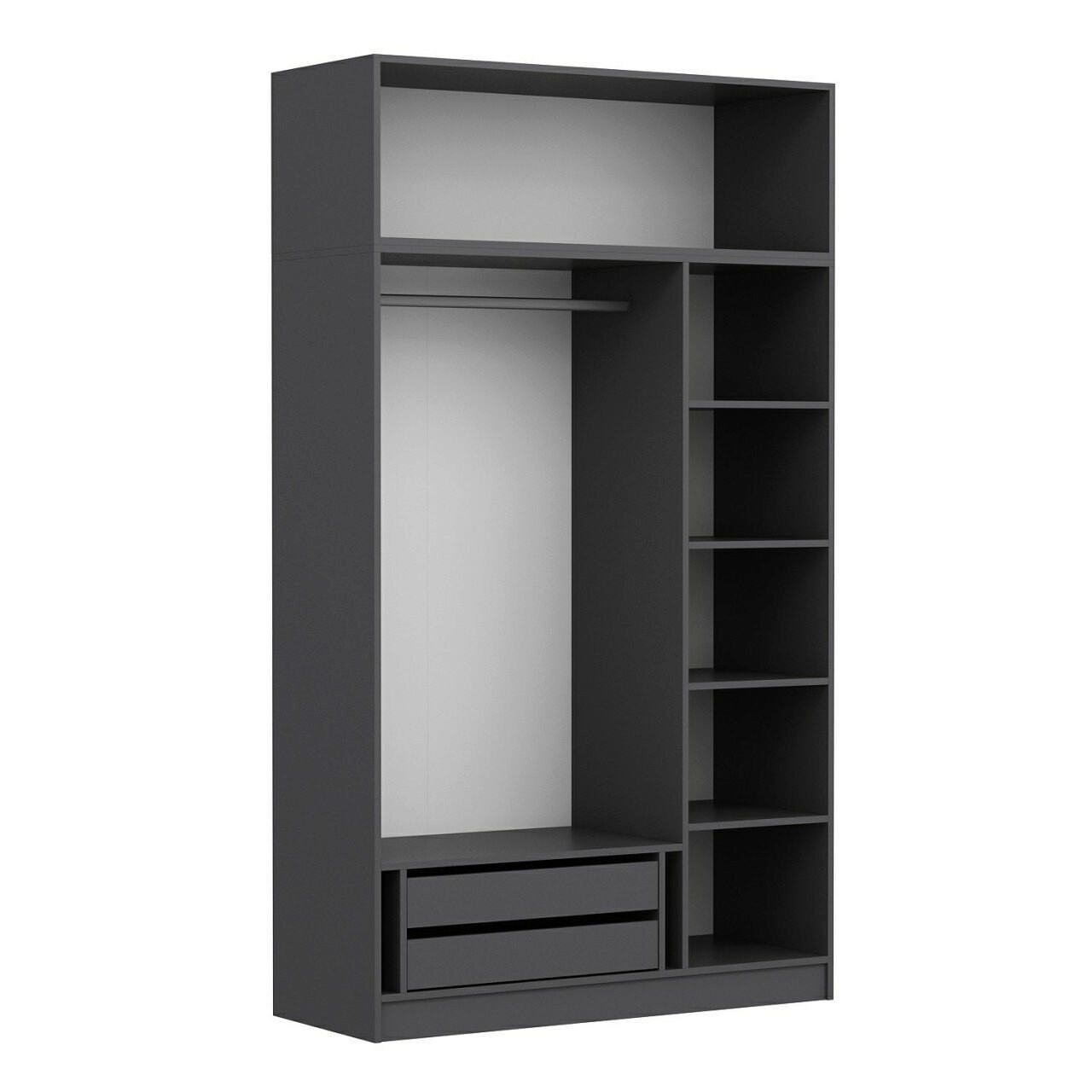 Dulap pentru haine, Minerva, Minar 3 Kapak 235, 135x235x52 cm, PAL, Antracit