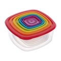 Set 7 caserole patrate Joy, Vanora, plastic, multicolor