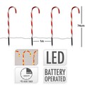 Set 5 decoratiuni luminoase Candy, H74 cm, sintetic, alb/rosu