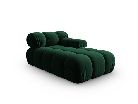 Sezlong living dreapta 1 loc, Bellis-51, Micadoni Home, 155x94x70 cm, catifea, verde bottle