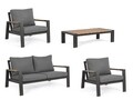 Set mobilier pentru gradina / terasa 4 piese, Einar, Bizzotto, gri carbune