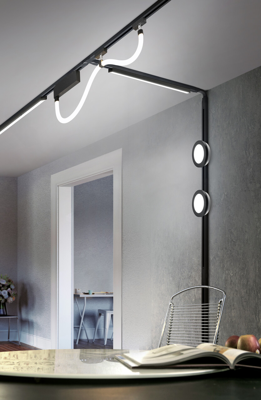 Plafoniera Camillus, TRIO, 17x2.9 cm, 9W, 1x SMD, plastic, negru mat