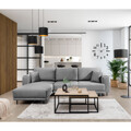 Coltar extensibil stanga 4 locuri ELTAP, LT-04NU, Dalia, 289x190x95 cm, lemn/poliester, gri