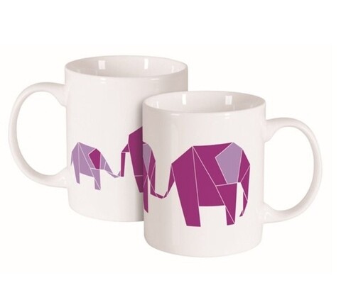 Cana origami, ambition, 350 ml, portelan, model elefant