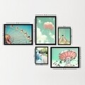 Set 5 tablouri decorative, SET_006, Lulu, 24x29 cm/34x44 cm, plastic