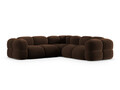 Coltar simetric 4 locuri, Loretto, Cosmopolitan Design, 250x250x68 cm, catifea, ciocolata