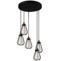 Lustra Fetiye N-1115, Noor, 45 x 113 cm, 5 x E27, 100W, negru