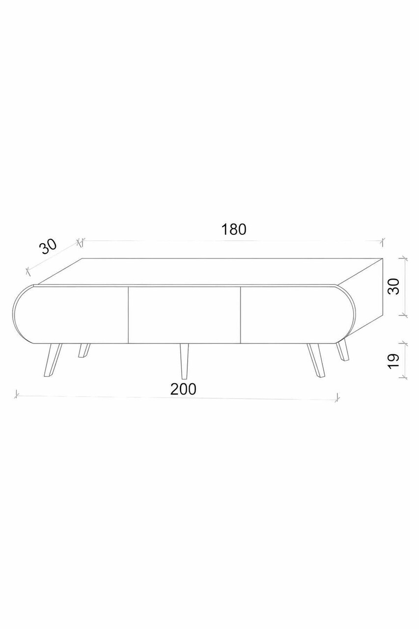 Comoda TV, Hanah Home, Regulus 200, 200x49x30 cm, MDF, Alb - view 4