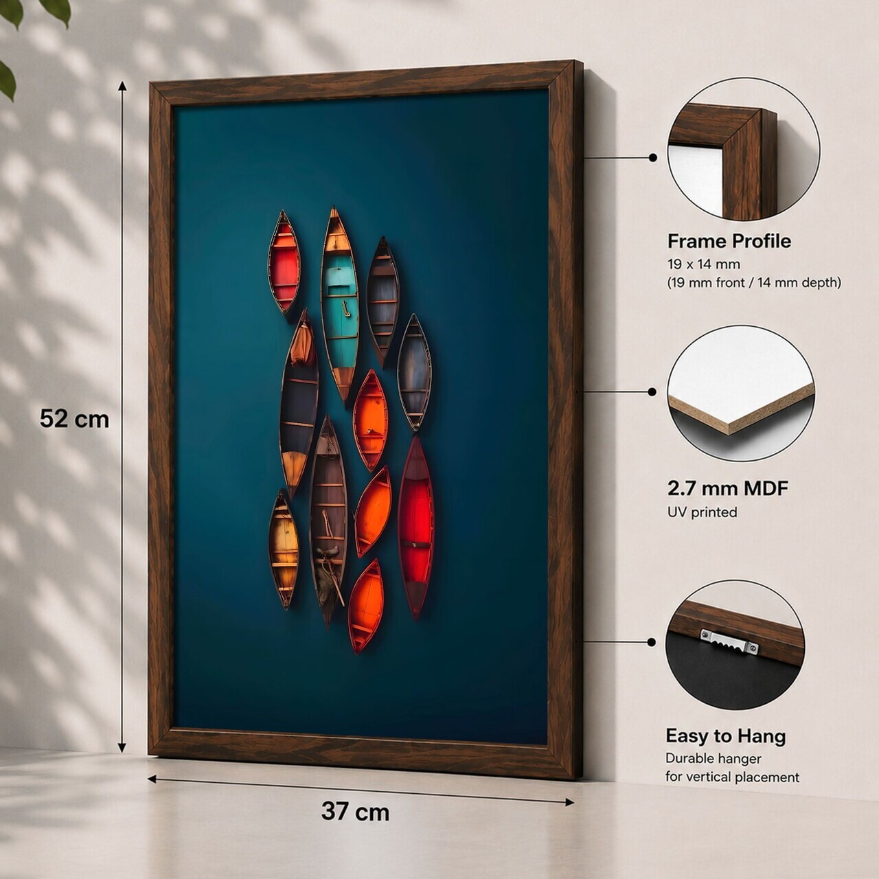Tablou decorativ, 3752KACT-032, Fundal: 100% MDF (Grosime: 2,7 mm) Vopsire: Imprimare UV, Multicolor — imaginea 2