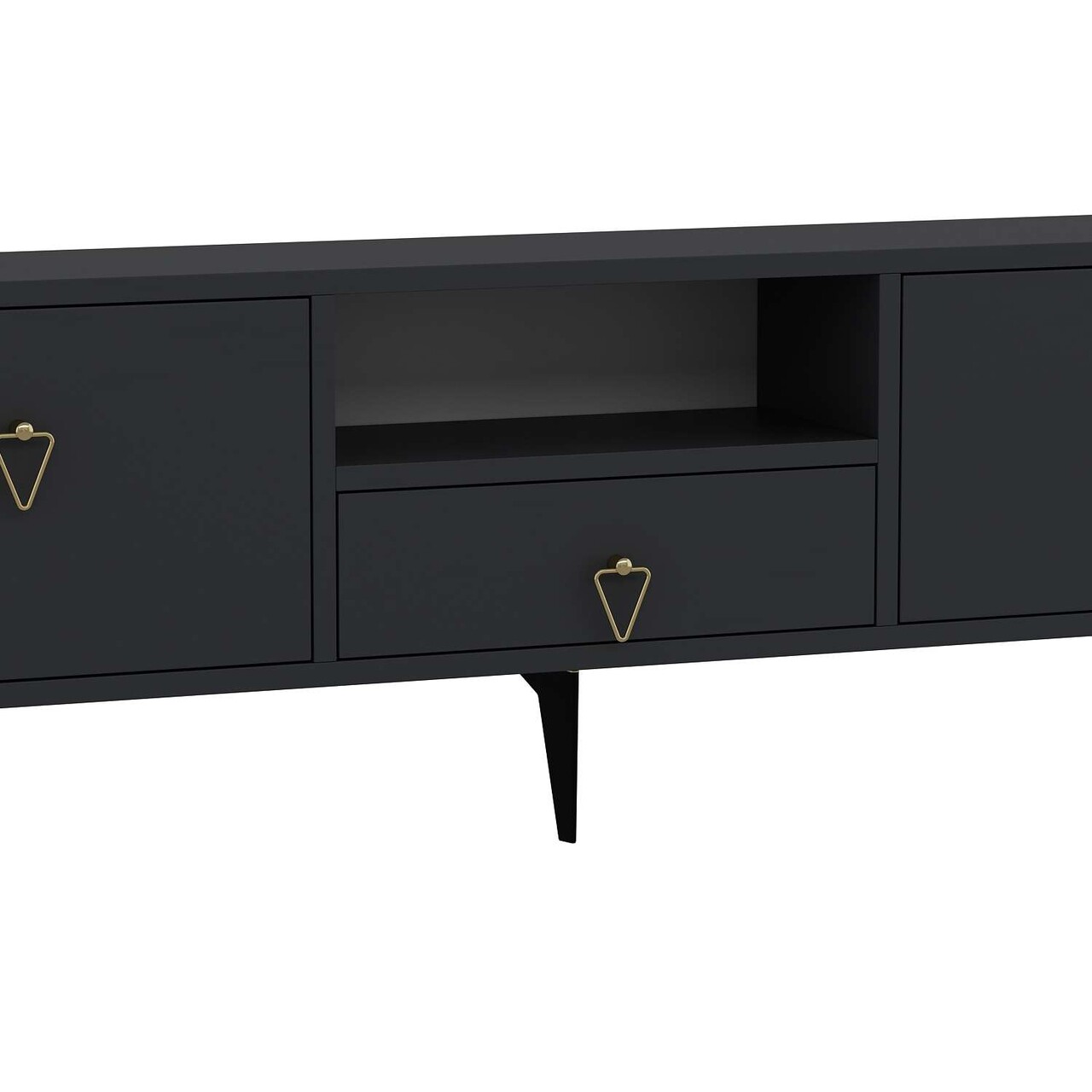 Comoda TV, Hanah Home, 1302-DROP-1, 140x49x30 cm, PAL , Antracit / Aur - view 6