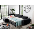 Coltar extensibil stanga 3 locuri ELTAP, LT-06VE, Grayson, 278x205x92 cm, lemn/poliester, gri inchis