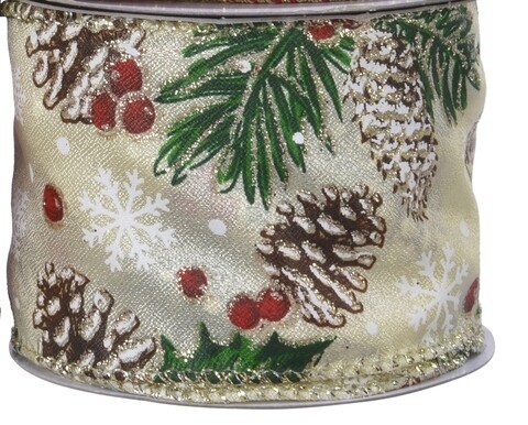 Panglica decorativa Holly, Decoris, 270x6.3 cm, poliester, multicolor