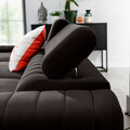 Coltar extensibil stanga 3 locuri ELTAP, LT-97RIV, Grayson, 278x205x92 cm, lemn/poliester, gri inchis