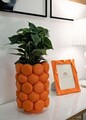Suport ghiveci Orange, Mauro Ferretti, 19x28 cm, polirasina, portocaliu