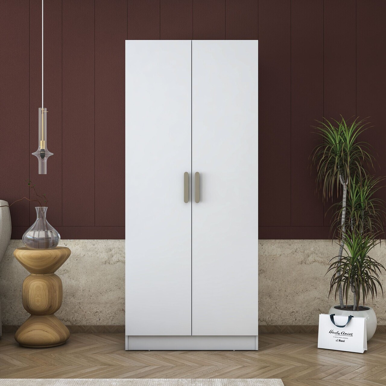 Dulap pentru haine, Hanah Home, BA171, 90x210x57.5 cm, PAL melaminat, Alb - view 3
