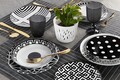 Serviciu de masa 18 piese Emily, Excelsa, portelan, negru