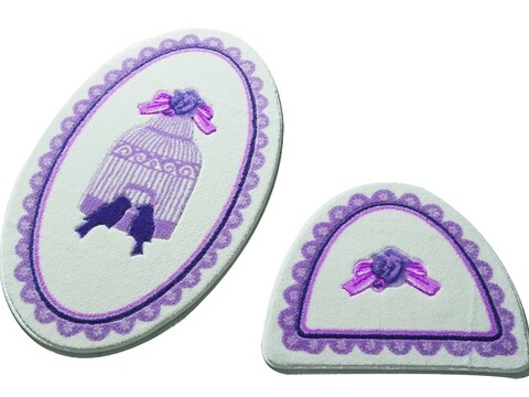 Set 2 covarase de baie birdcage, confetti, 66x53 cm/66x107 cm, mov