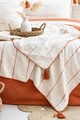 Set cuvertura de pat dubla 3 piese, Eva - Tile Red, Şaheser, Bumbac