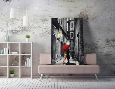 Tablou decorativ, WY92 (70 x 100), 50% bumbac/50% poliester, Lemn, Multicolor mezoni.ro