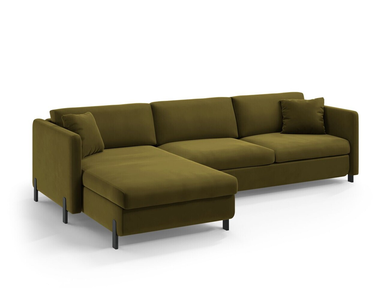 Coltar extensibil stanga 4 locuri, Gloria, Micadoni Home, 266x170x88 cm, catifea, verde — imaginea 6