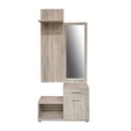 Cuier cu pantofar si oglinda Sonoma, Elvila, 90 x 30.5 x 180 cm, PAL melaminat