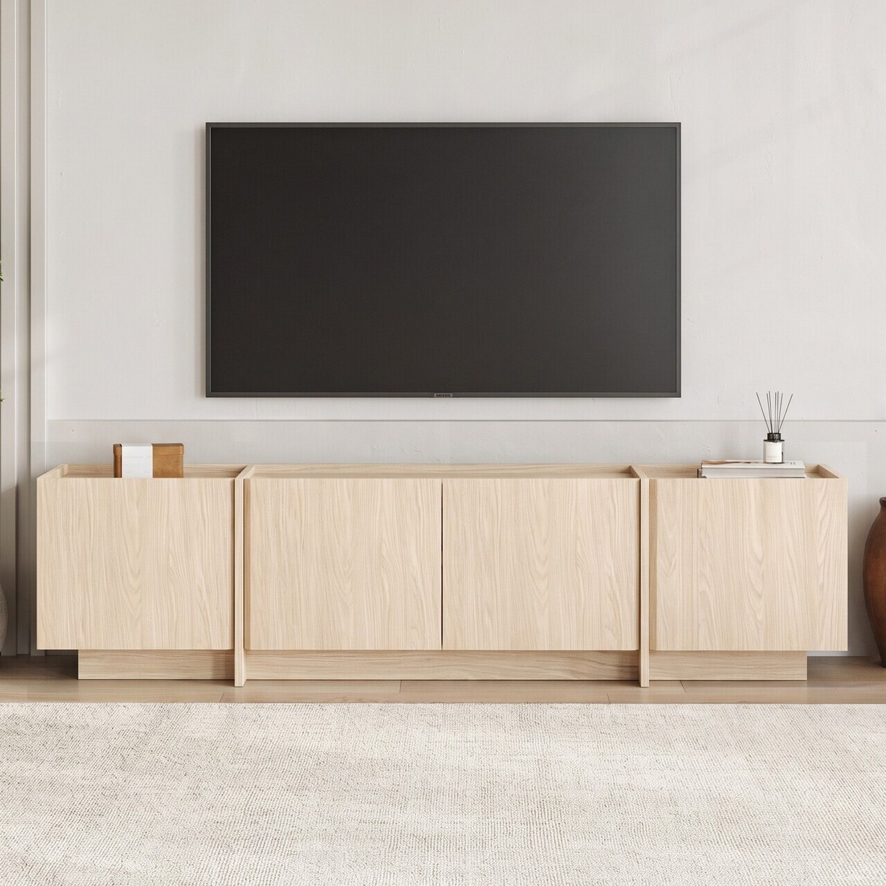 Comoda TV, Nordure, Lowen, 180x46x35 cm, Stejar Compass — imaginea 2