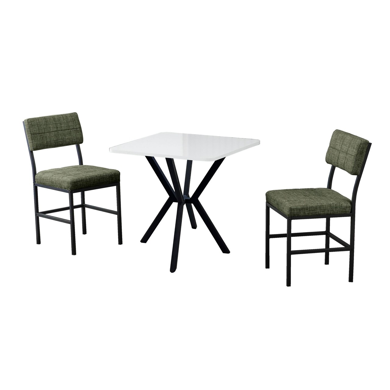 Set masa extensibila si scaune, 3 piese, Hanah Home, Dubai, Verde/Alb - view 2