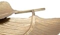Platou decorativ Double Leaf, Mauro Ferretti, 39x38x3 cm, fier, auriu
