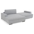 Coltar extensibil cu sezlong stanga, Livorno, L.303 l.183/99 H.85, stofa, gri deschis